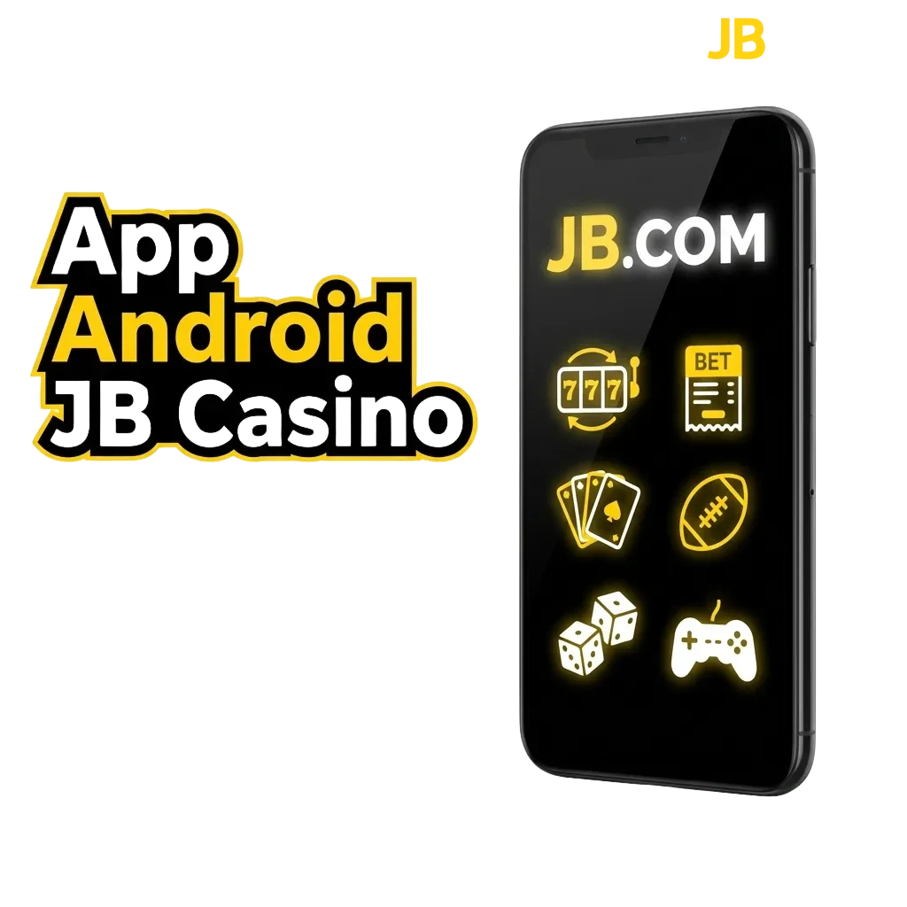 JB Casino Android app interface showing sports betting and casino games on mobile device