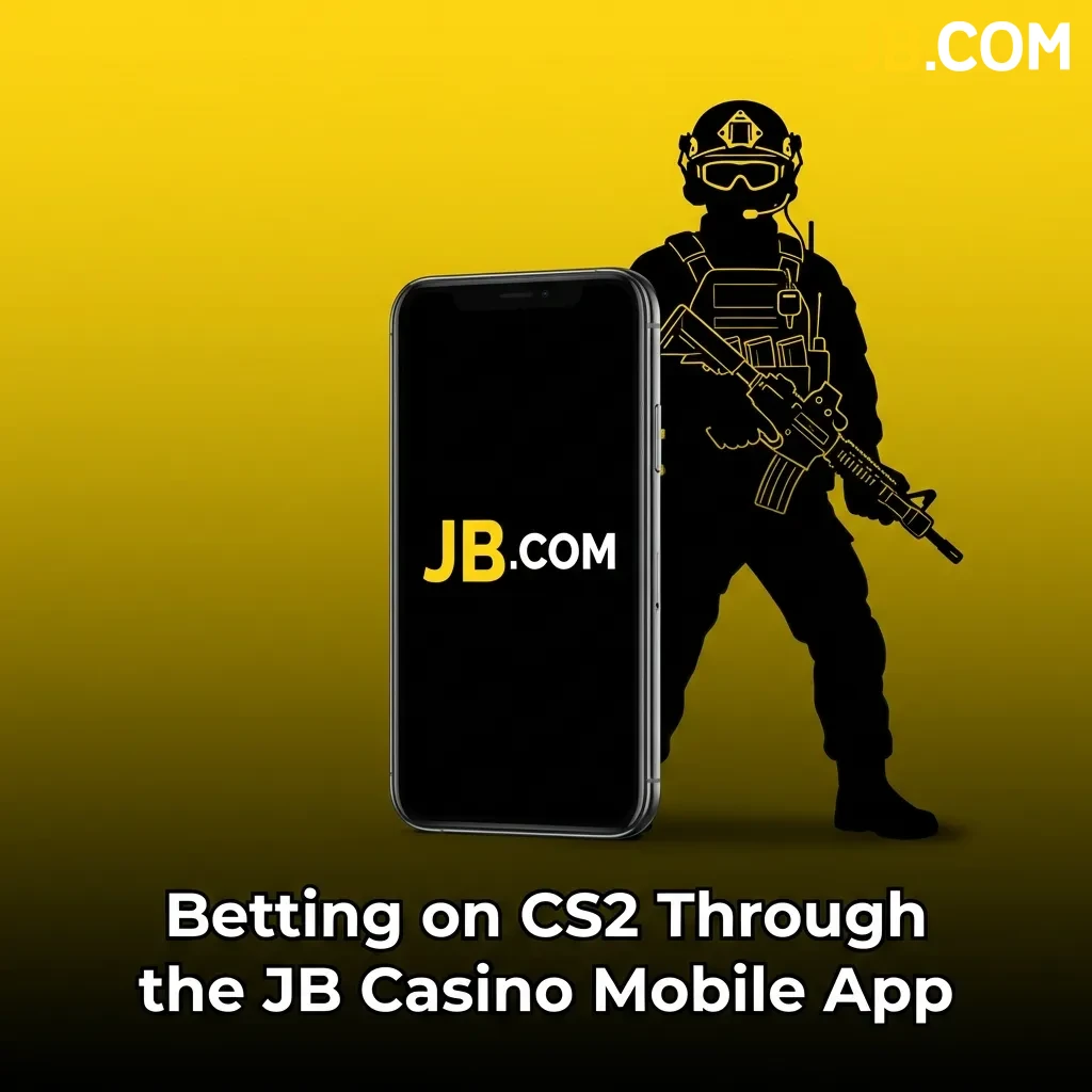 JB Casino mobile app interface showing CS2 betting options and navigation menu for placing Counter-Strike 2 wagers