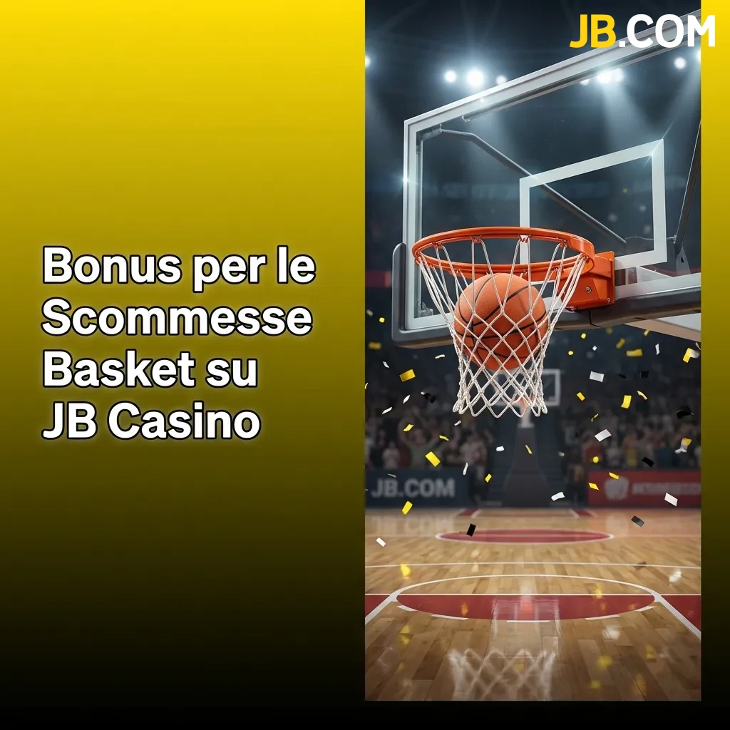 JB Casino basketball betting bonus: 100% first deposit match up to CHF 200 with 5x wagering requirement at 1.50 minimum odds.
