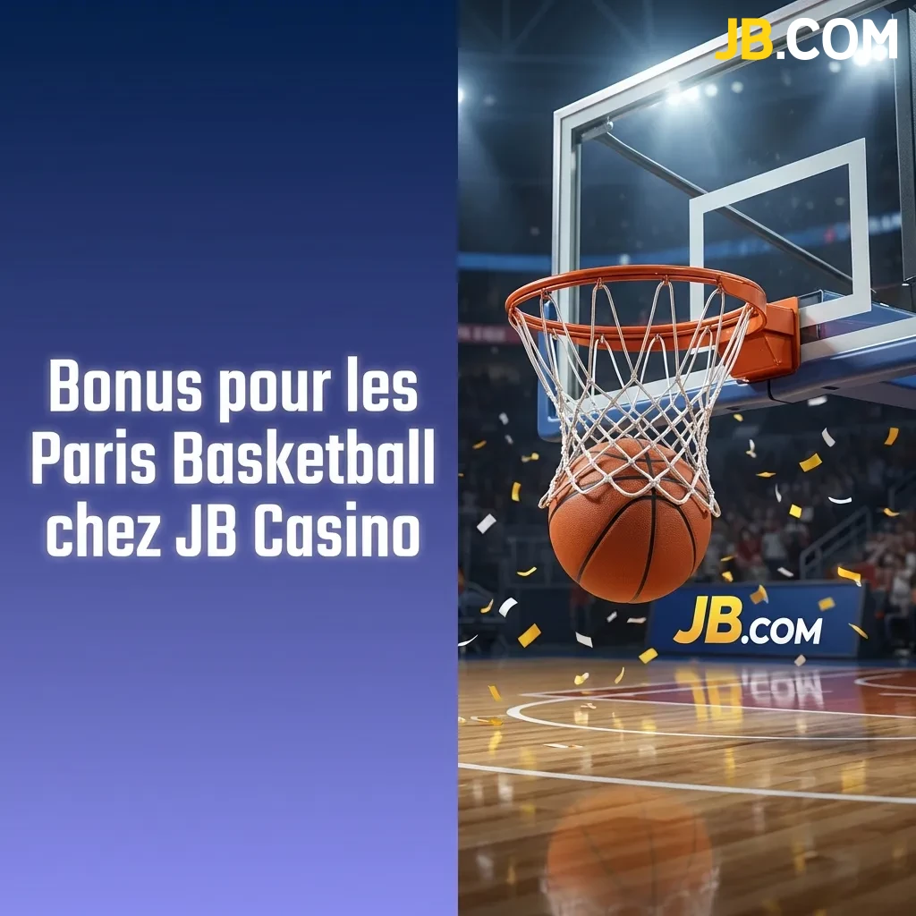 Basketball players competing with JB Casino welcome bonus offer of 100% up to CHF 500 displayed prominently