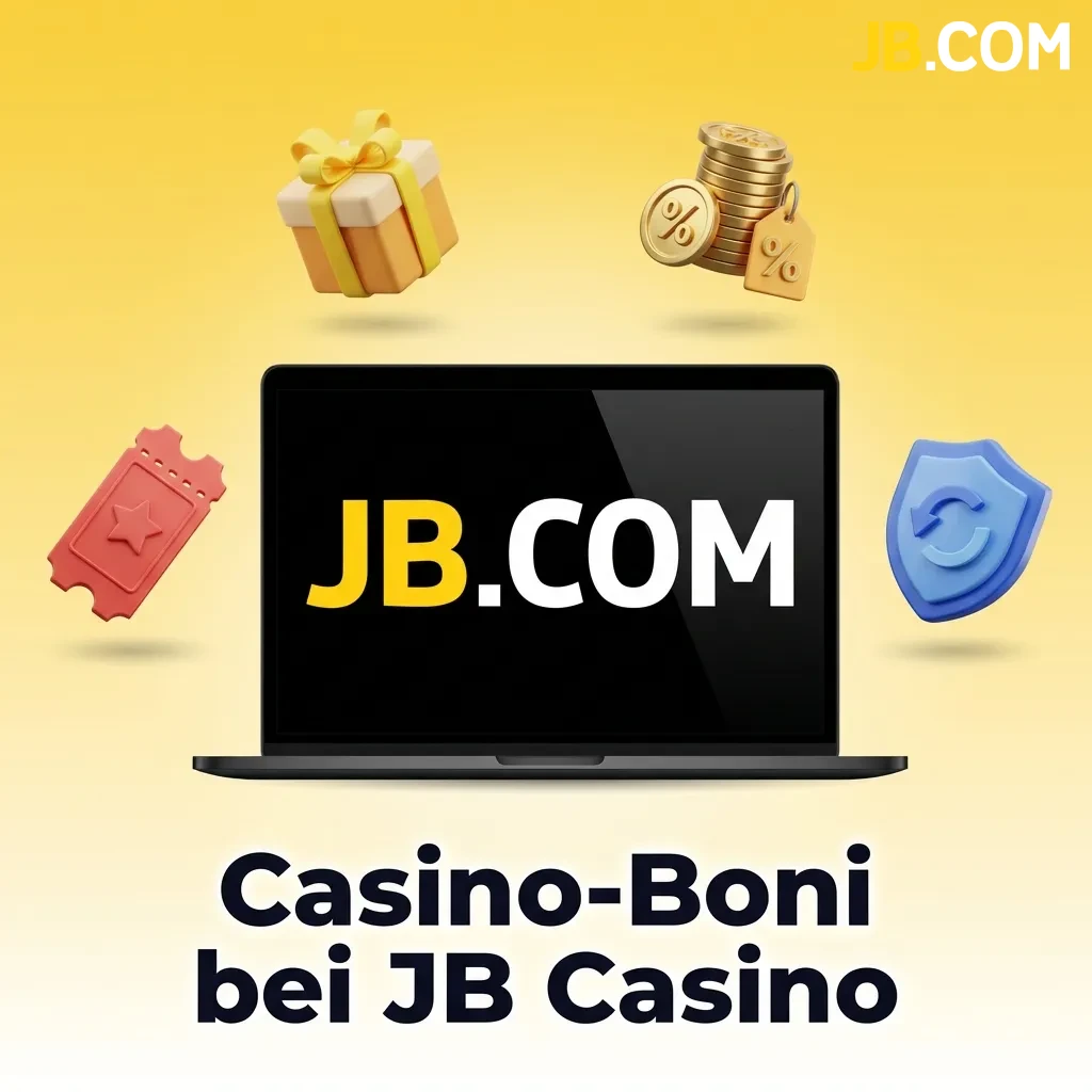 JB Casino bonuses including weekly reload, cashback program, Friday free spins, and slot tournaments display
