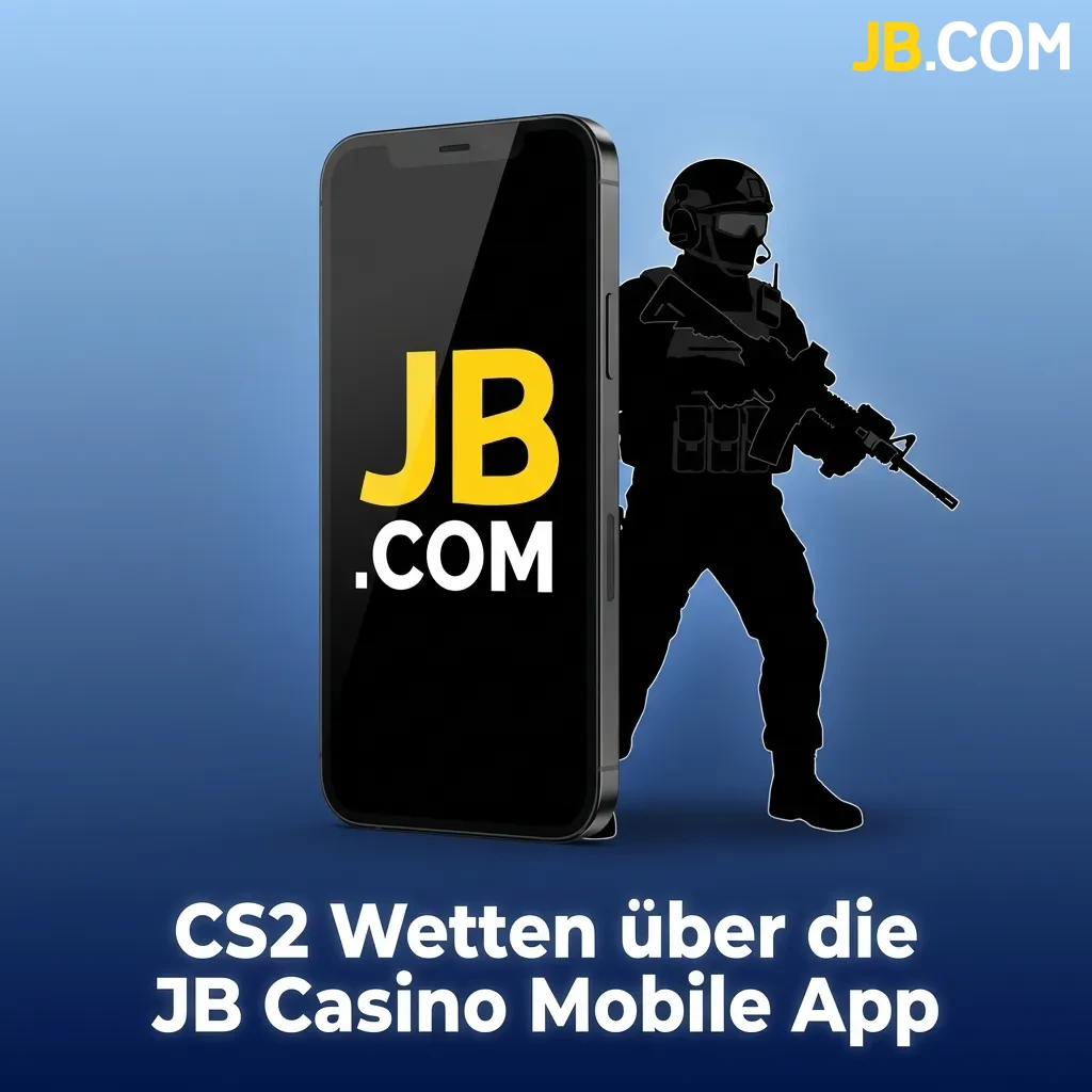 JB Casino mobile app interface showing CS2 betting markets and live match options on smartphone screen