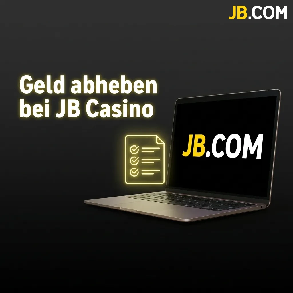 JB Casino Auszahlungsprozess: Anmeldung, Methode wählen, Betrag eingeben, bestätigen und auf Überweisung warten.