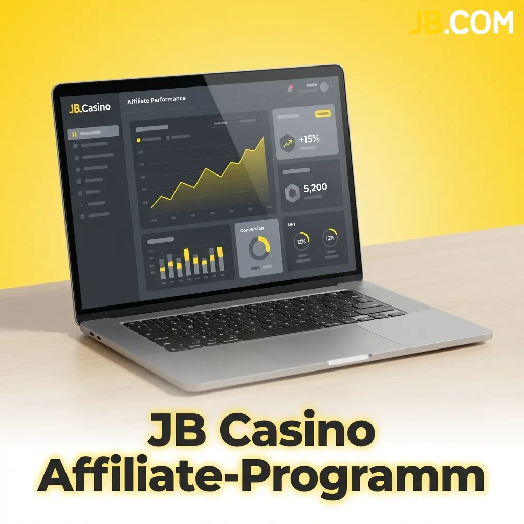JB Casino affiliate program dashboard showing revenue share options, real-time stats, and commission structures