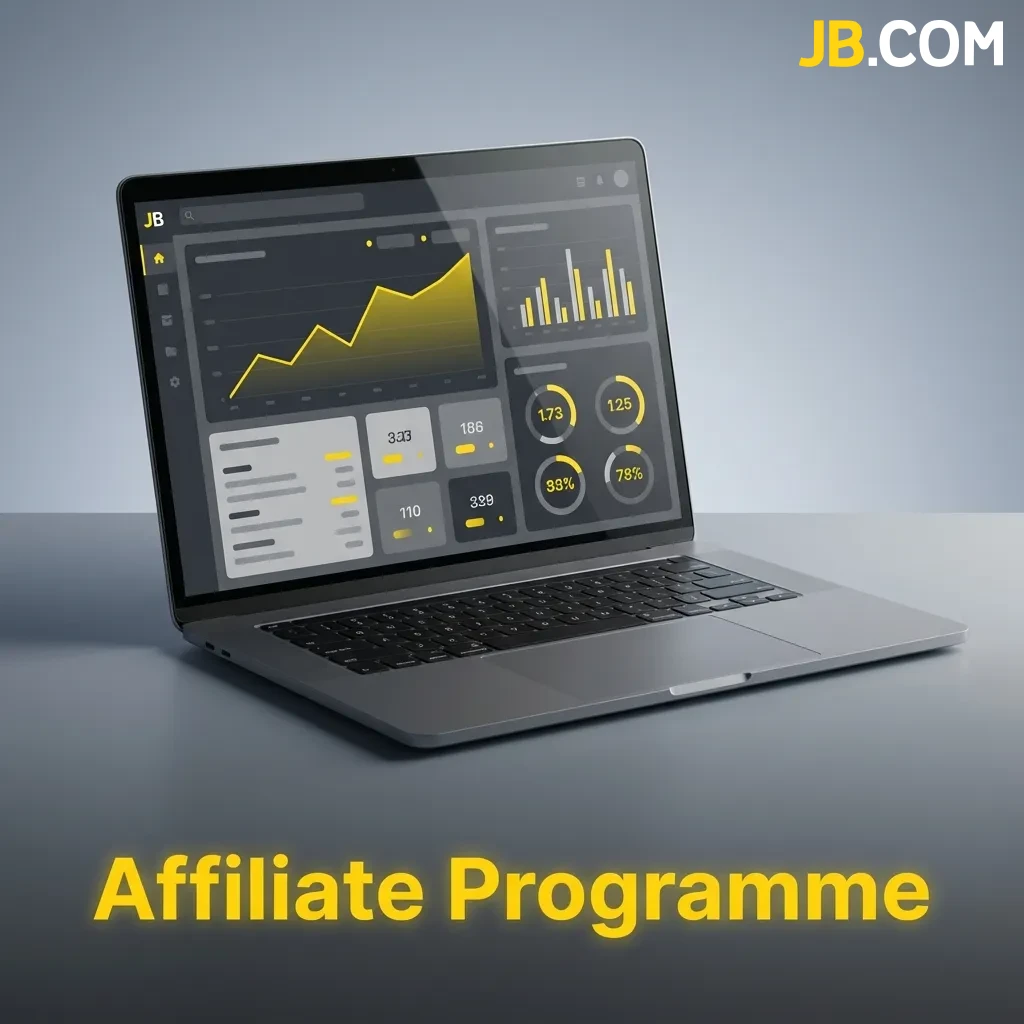JB Casino affiliate programme dashboard showing commission structures, marketing tools, and partner support options