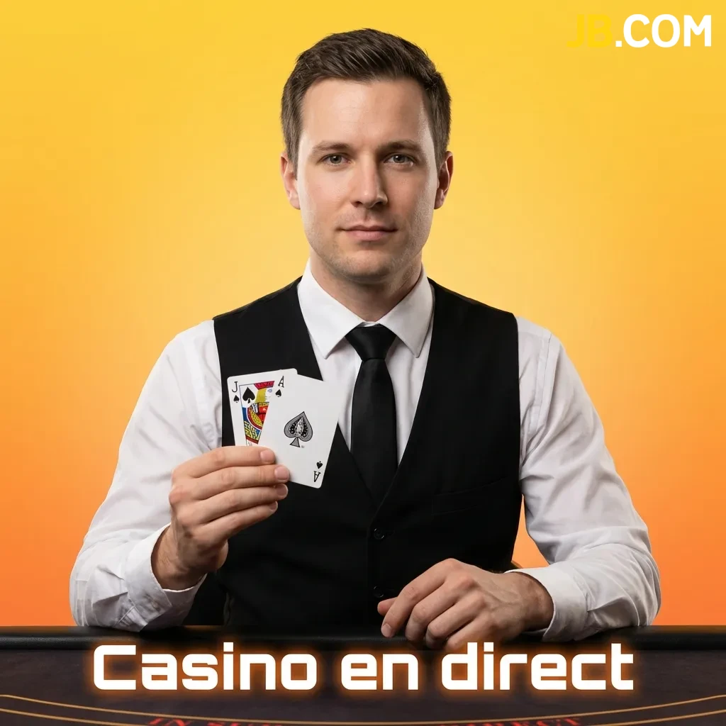 Croupier professionnel à une table de casino en direct diffusée en HD avec options de chat et jeux variés