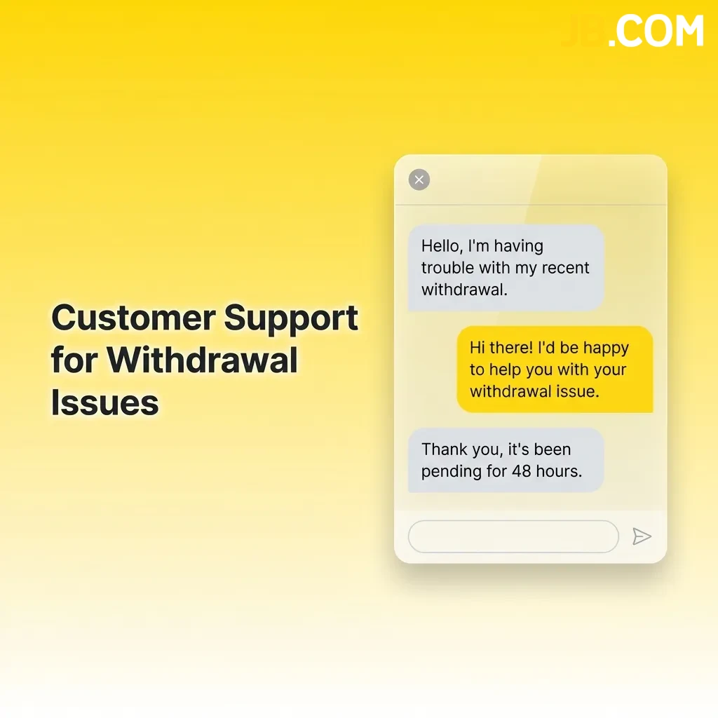 Customer support options for withdrawal issues including 24/7 live chat, email, FAQ section, and phone assistance