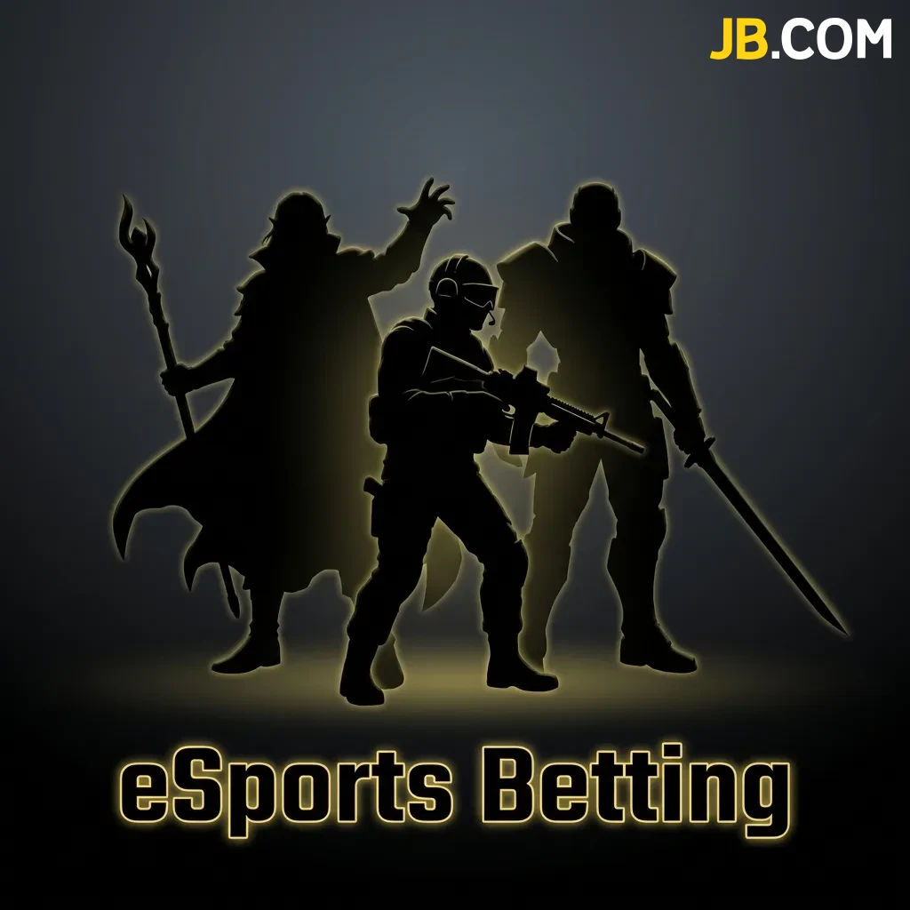 JB Casino eSports betting interface showing Dota 2, CS 2, League of Legends, and StarCraft II tournament options
