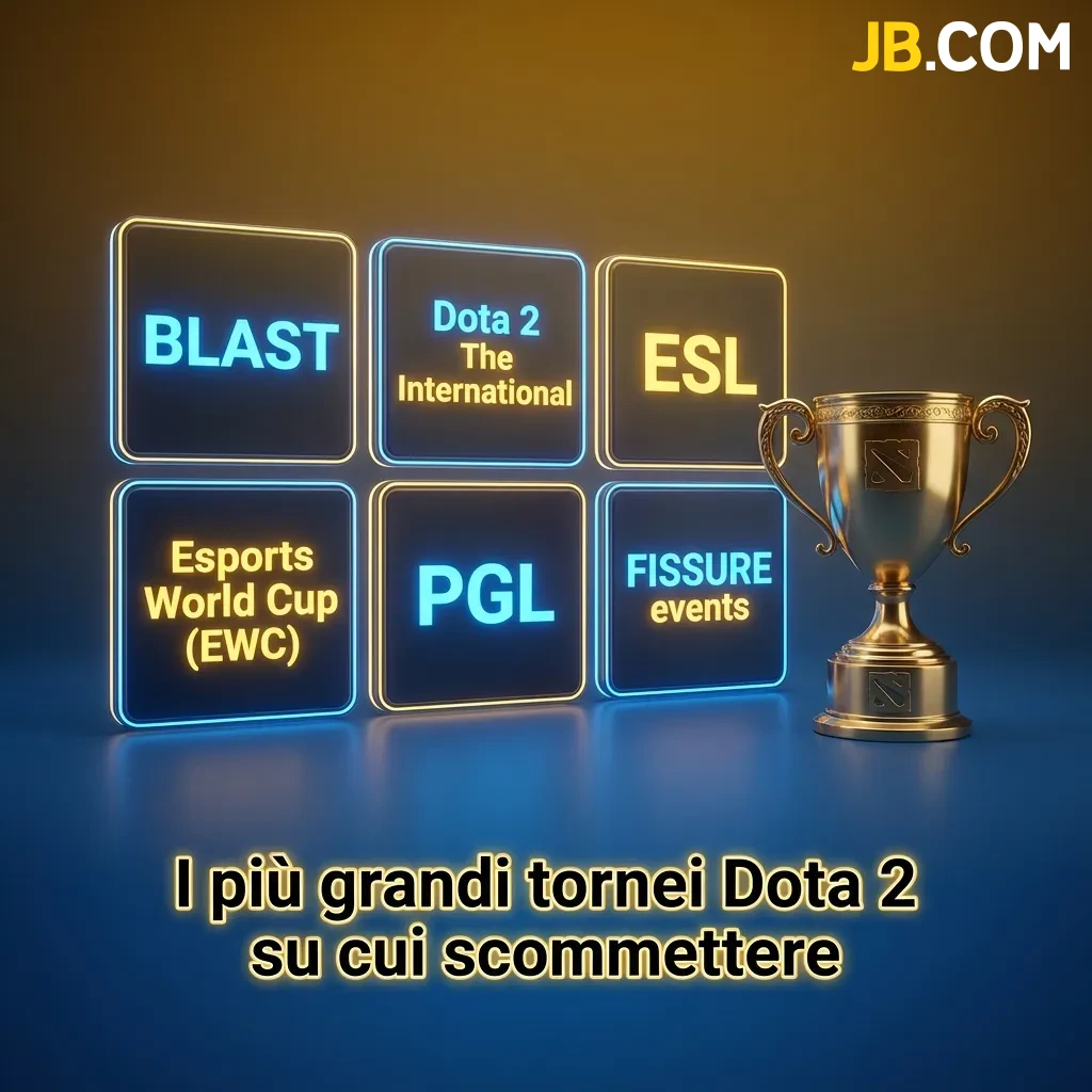Major Dota 2 esports tournaments including The International, ESL, BLAST, and PGL competitions with top global teams