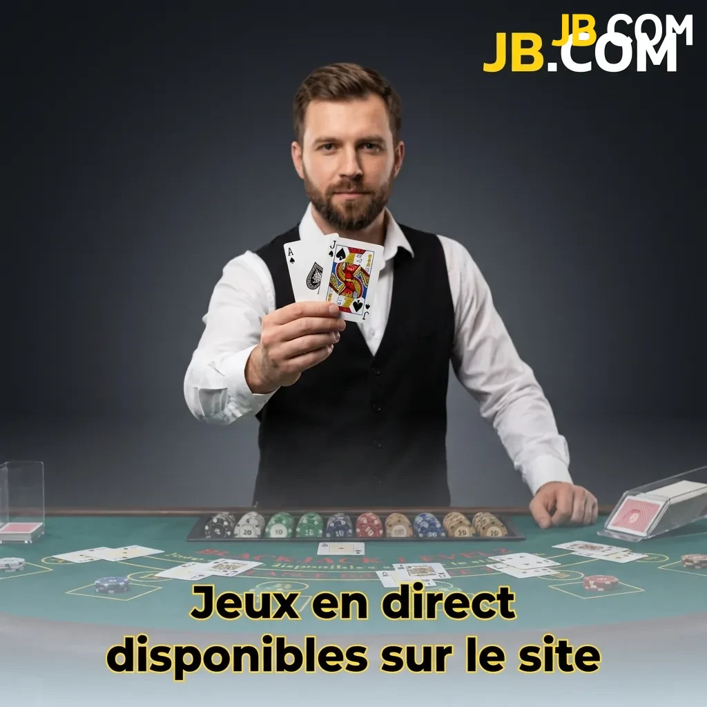 Tables de casino en direct avec croupiers professionnels proposant roulette, blackjack, baccarat et autres jeux