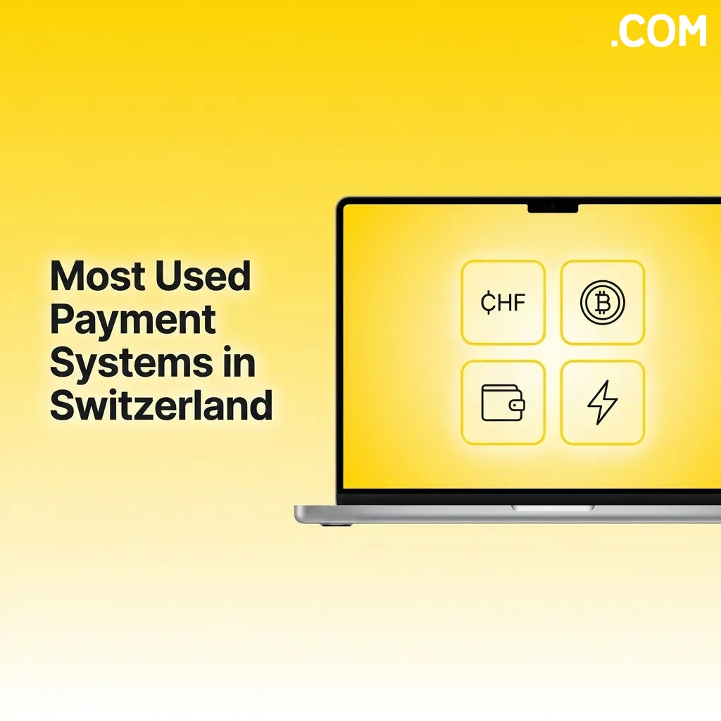 Bar chart showing popular Swiss payment methods: Visa, Mastercard, Apple Pay, Google Pay, cryptocurrency, and PicPay