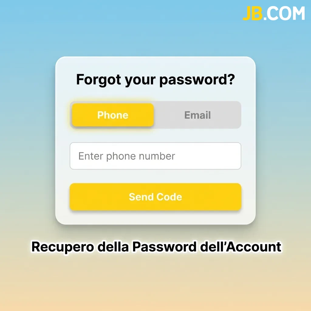 Schermata di recupero password con campi email/SMS e istruzioni per reimpostare credenziali account
