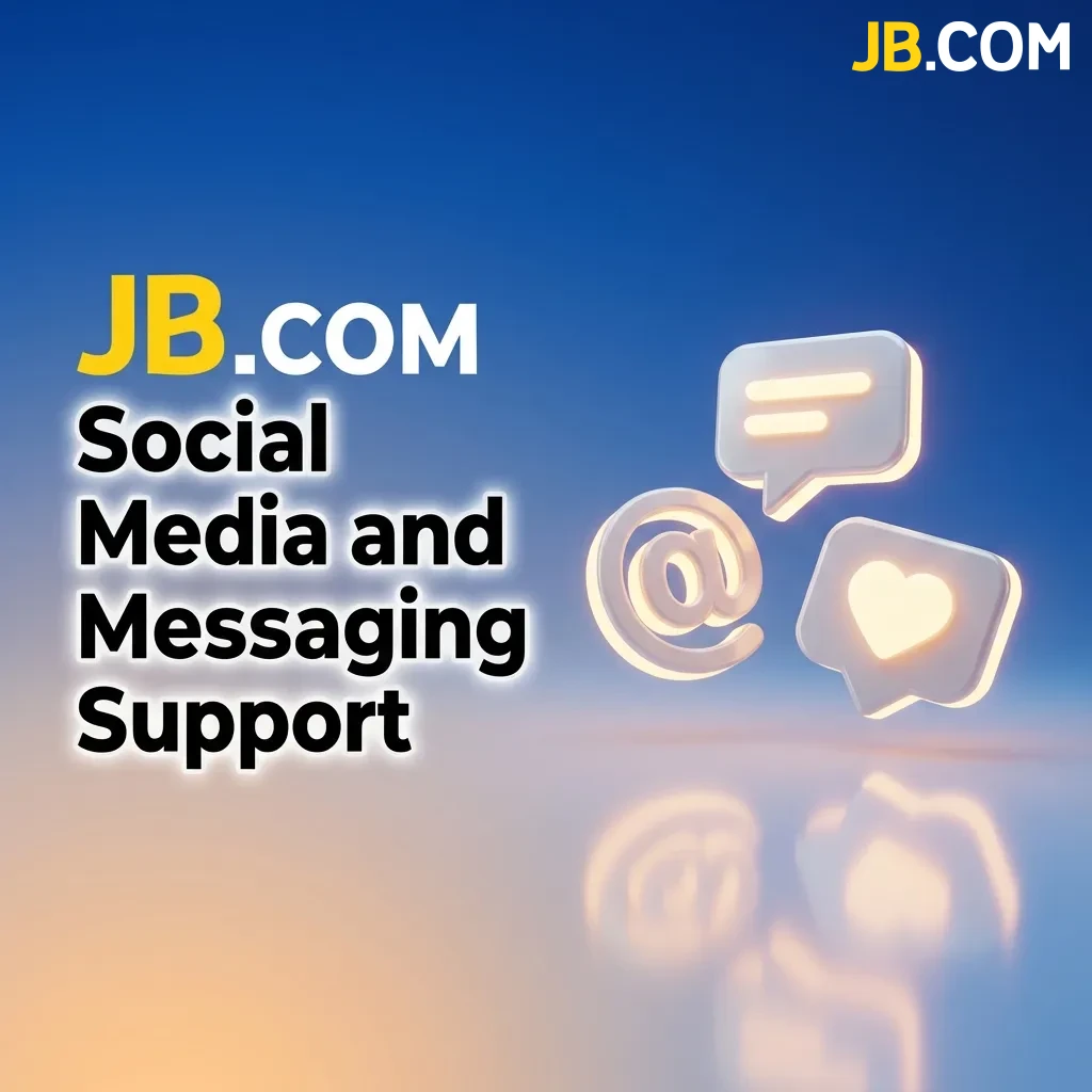 JB Casino social media support icons including WhatsApp, Telegram, Facebook Messenger, and Twitter for player assistance