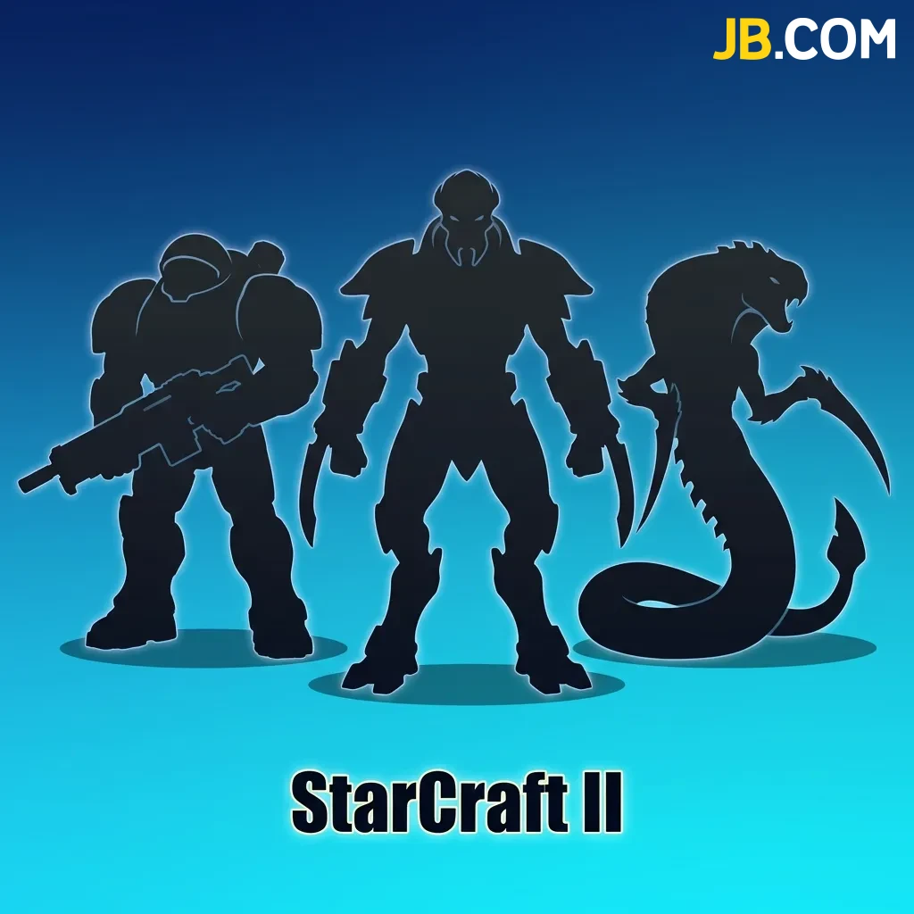 StarCraft II strategy game screenshot showing Terran, Protoss, and Zerg races in competitive real-time battle action