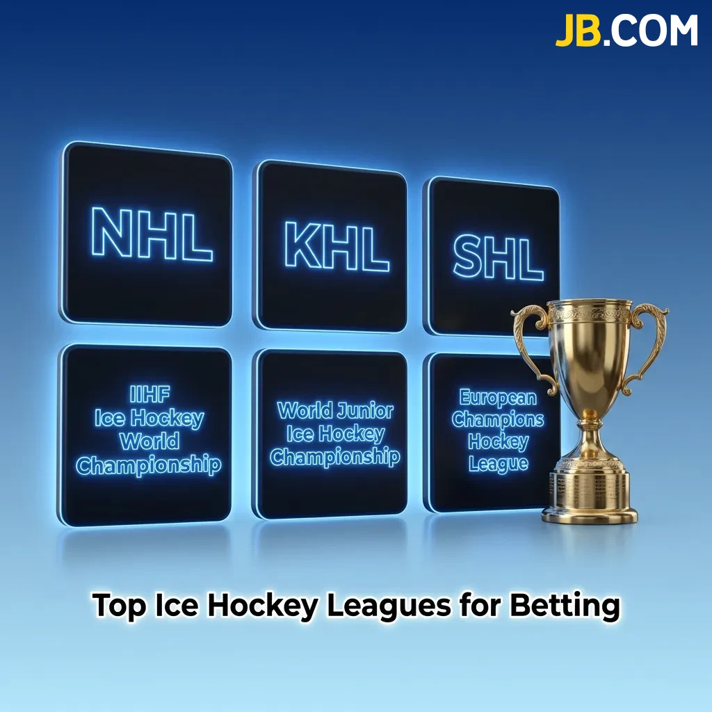 Ice hockey puck and betting markets displayed for major leagues including NHL, KHL, and Swiss National League competitions.