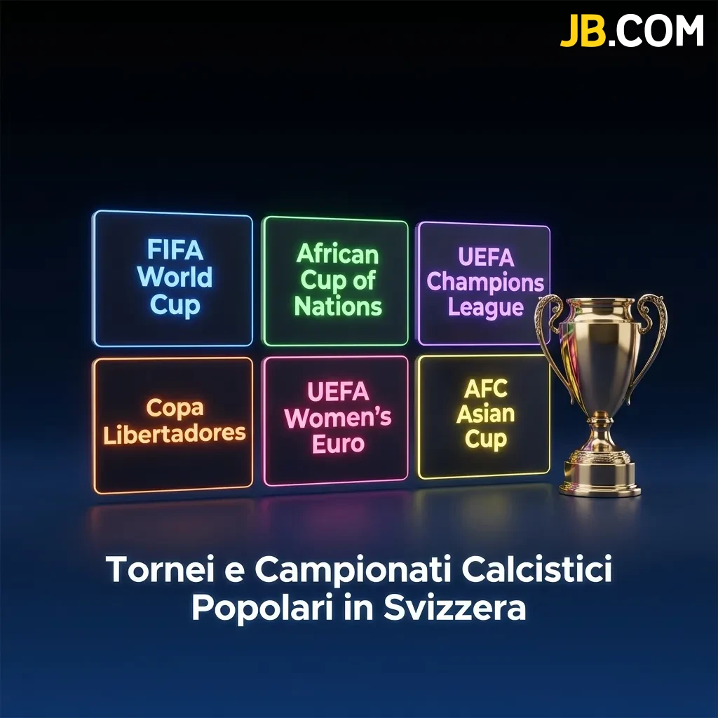 Soccer tournaments and championships display on JB Casino Switzerland betting platform with international competitions