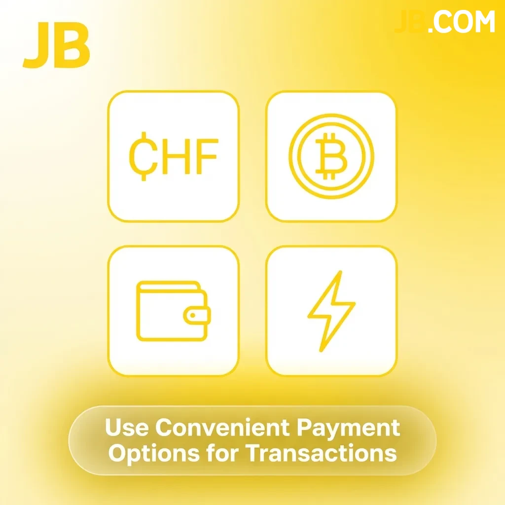 JB Casino payment options including Visa, Mastercard, Apple Pay, crypto, and bank transfers for Swiss players