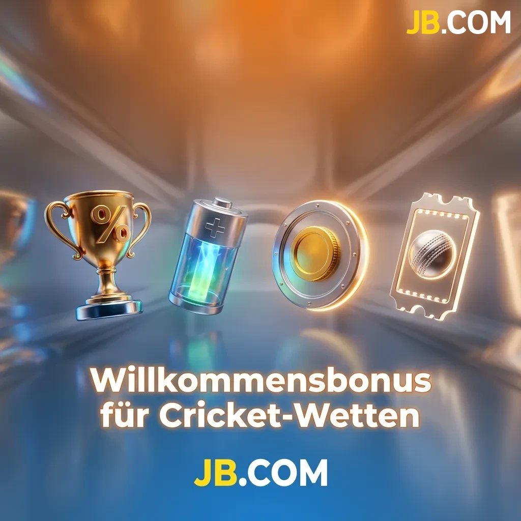 JB Casino welcome bonus screen showing 80% deposit match up to 200 CHF plus 5 free bets for cricket betting
