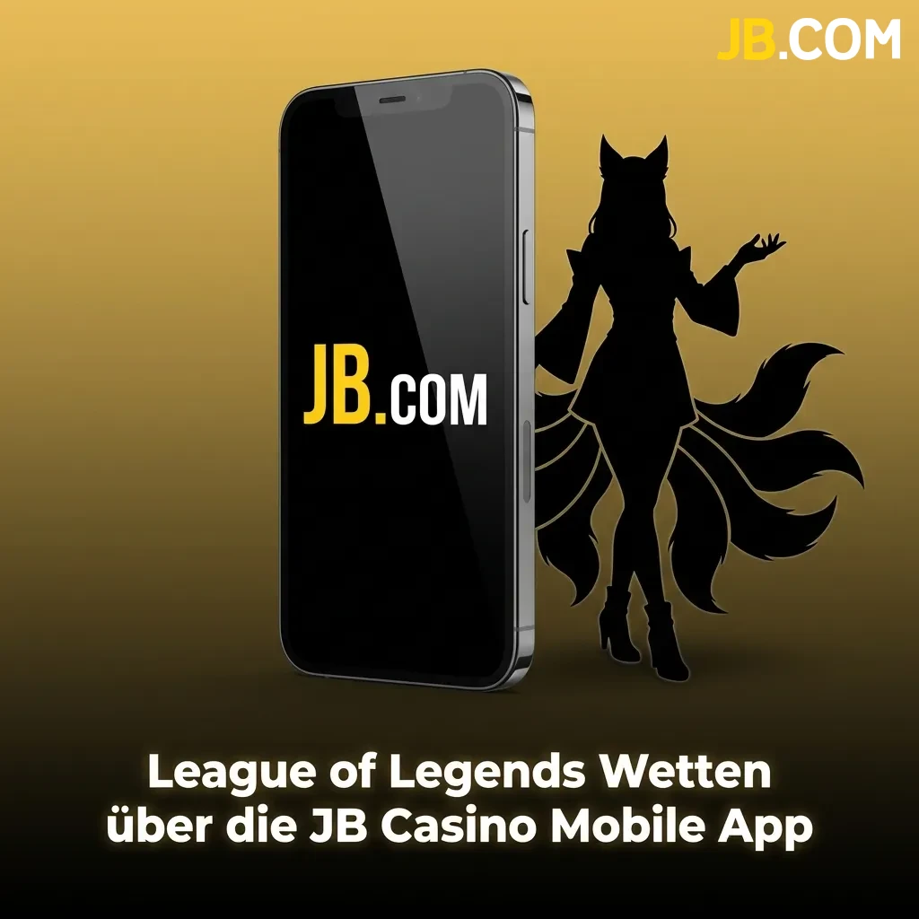 JB Casino Mobile App interface showing League of Legends esports betting markets and live match odds on smartphone
