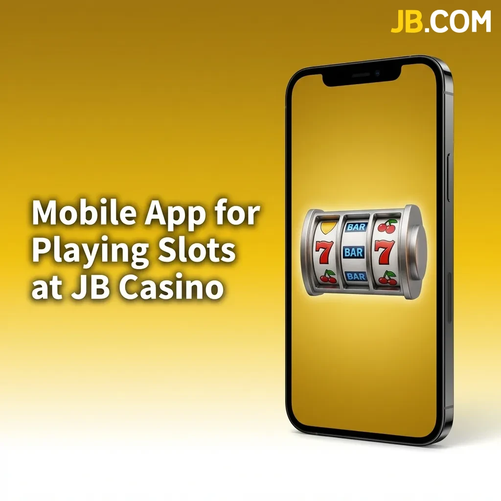 JB Casino mobile app interface showing slot games library with touch-optimized controls and navigation menu