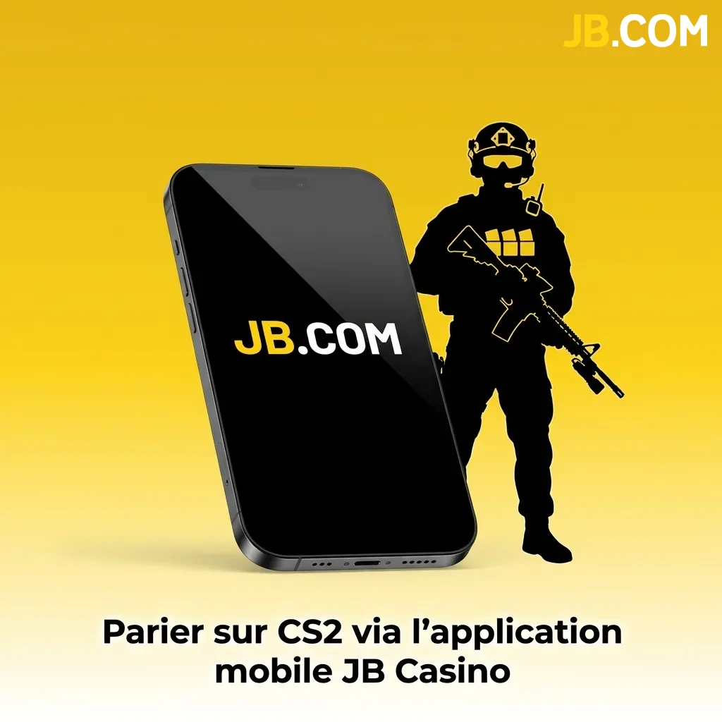 JB Casino mobile app interface showing CS2 betting options, live odds, and match selections on smartphone screen