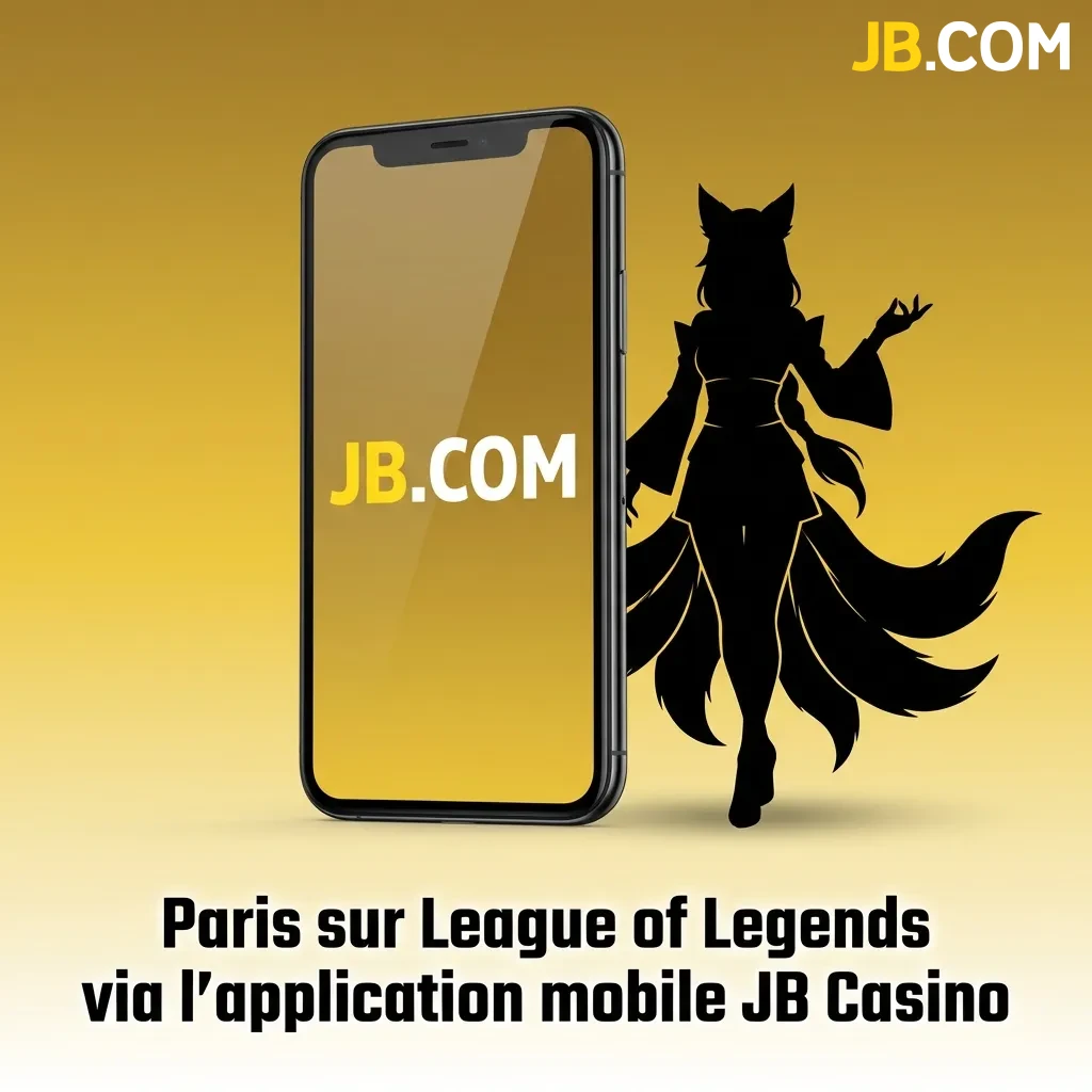 JB Casino mobile app interface showing League of Legends betting options with live odds and team statistics