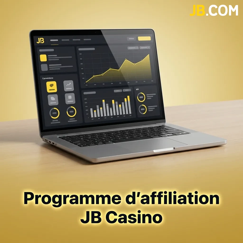 Programme d'affiliation JB Casino offrant jusqu'à 40% de commission avec paiements mensuels et outils promotionnels inclus.