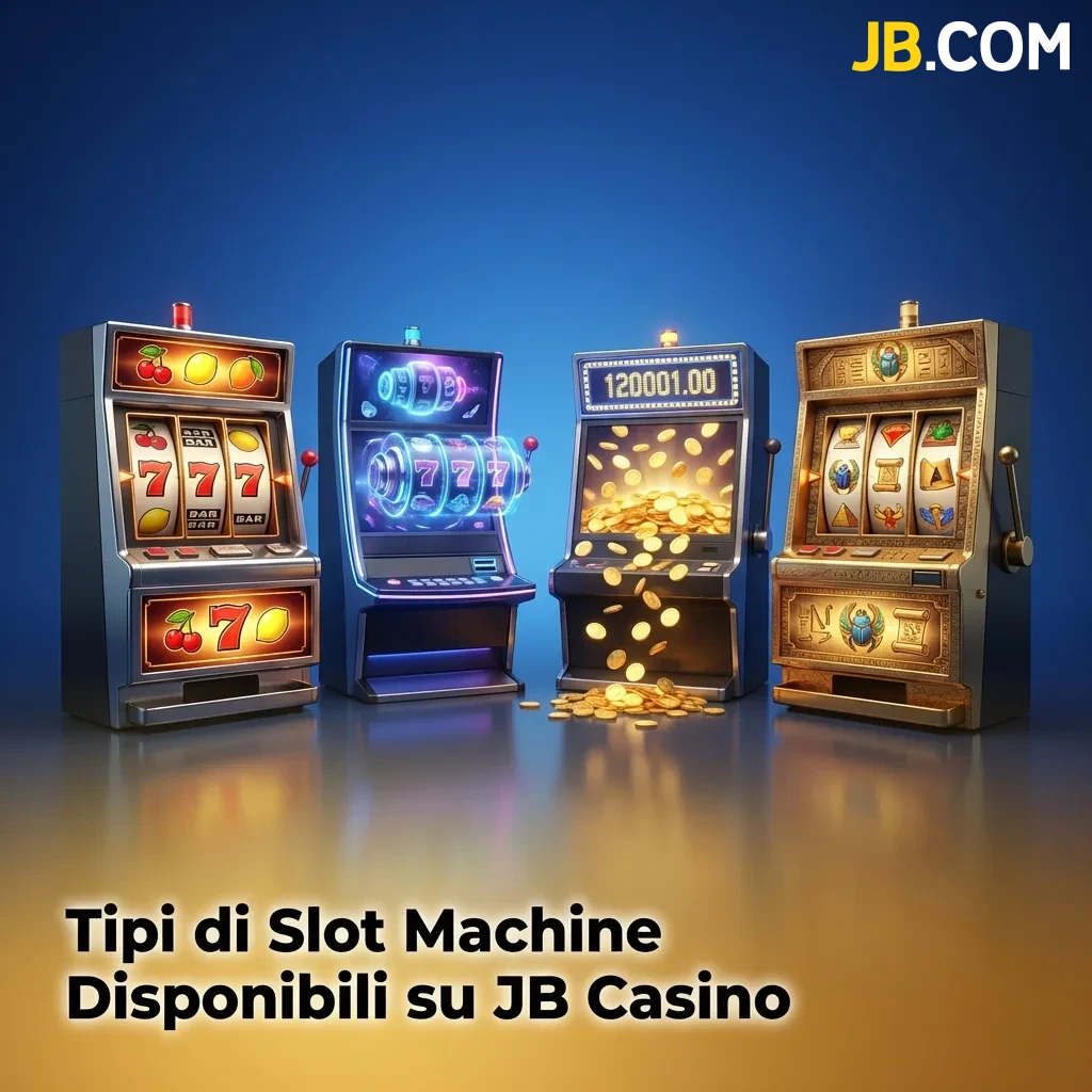 Collection of over 3,000 slot machines at JB Casino including classic, video, Megaways, progressive jackpot, and cluster slots