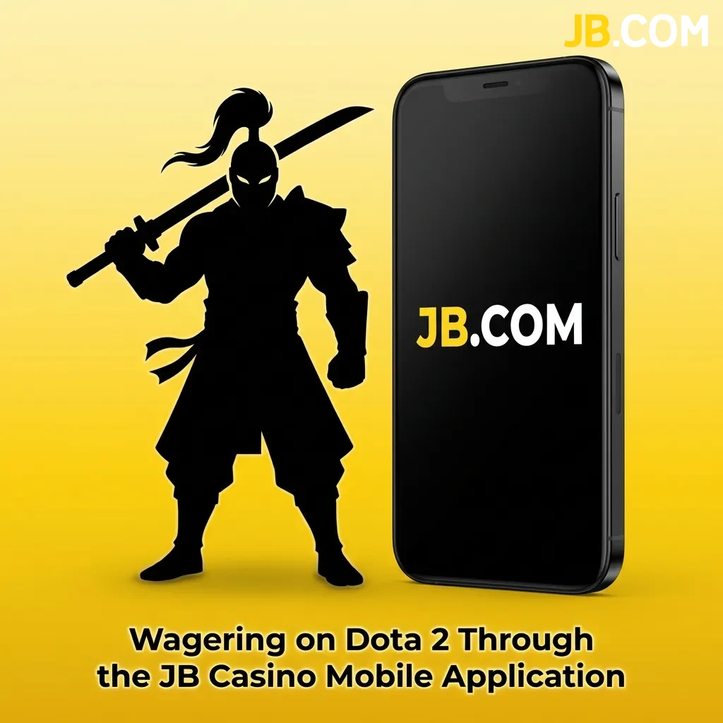 Mobile app interface showing Dota 2 betting options and match selections on JB Casino platform