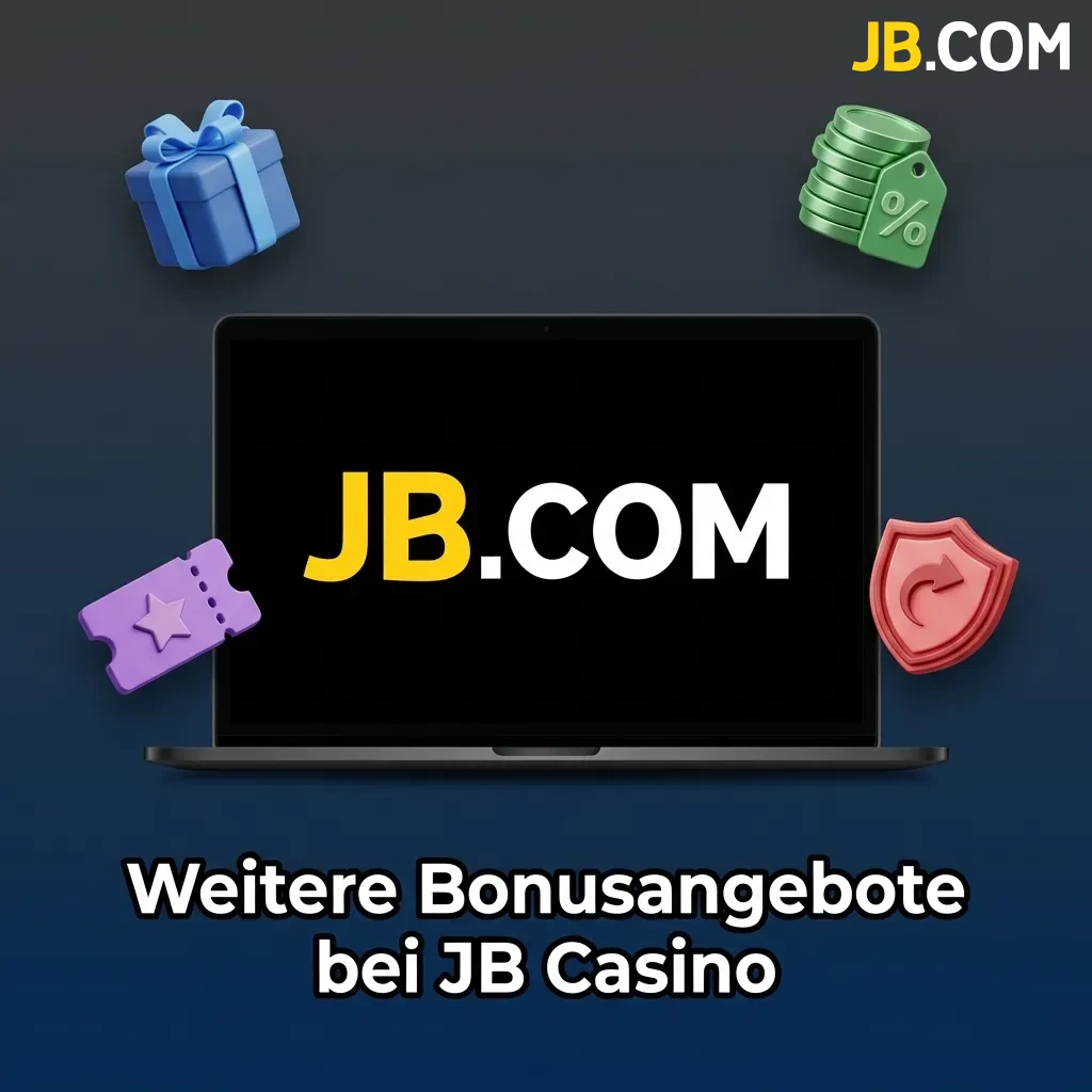 JB Casino bonus offers including reload bonus, cashback program, VIP loyalty club, and tournaments overview