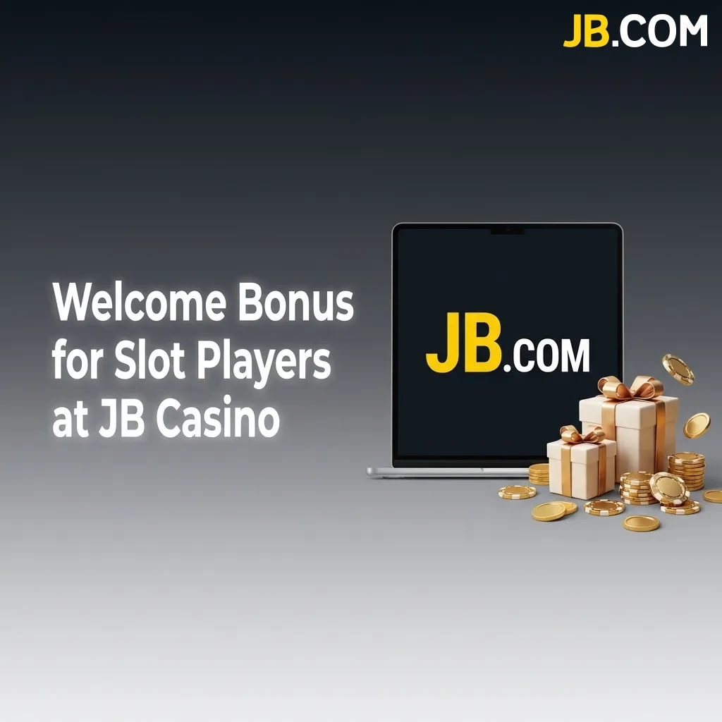 JB Casino welcome bonus page showing deposit offers, free spins, and rewards for new and returning slot players.