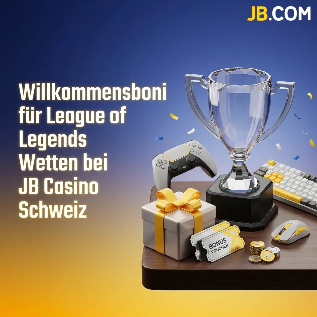 JB Casino welcome bonuses for League of Legends betting in Switzerland with 80% deposit bonus and 5 free bets for esports